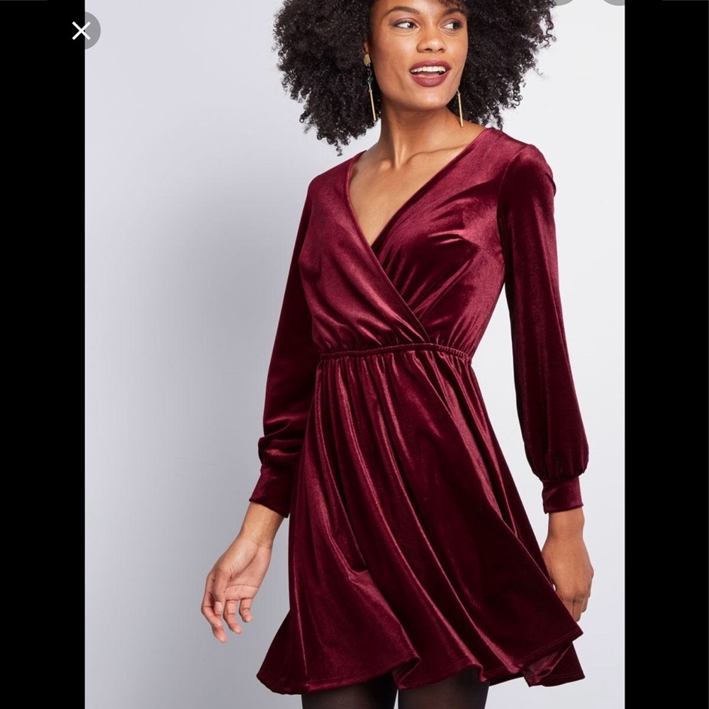 MODCLOTH Luxe Structure Velvet Dress L